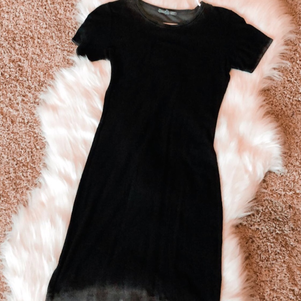 Washed Black Ribbed Dress